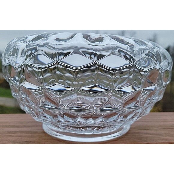 Vintage Fostoria American Glass Crystal Cupped & Footed 7-1/2 Inch Bowl - Picture 5 of 12